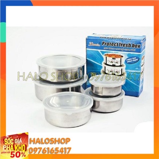 Bộ đựng thức ăn tròn 5 món inox