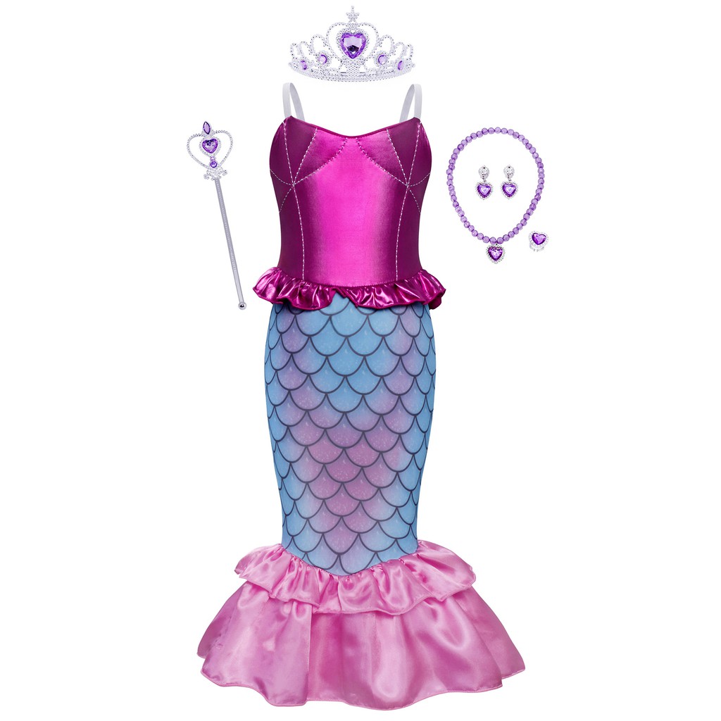 Beautiful Mermaid Costume Set for Girls Beach and Seaside Vacation Photography Chrismas Birthday Party Cosplay Gift