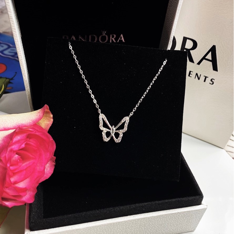 Dây chuyền bạc nữ Evasilver mặt butterfly, Vòng cổ chất liệu bạc ta sang trọng và trẻ trung