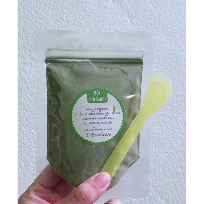 100gr bột trà xanh tặng kèm qoe đắp mặt