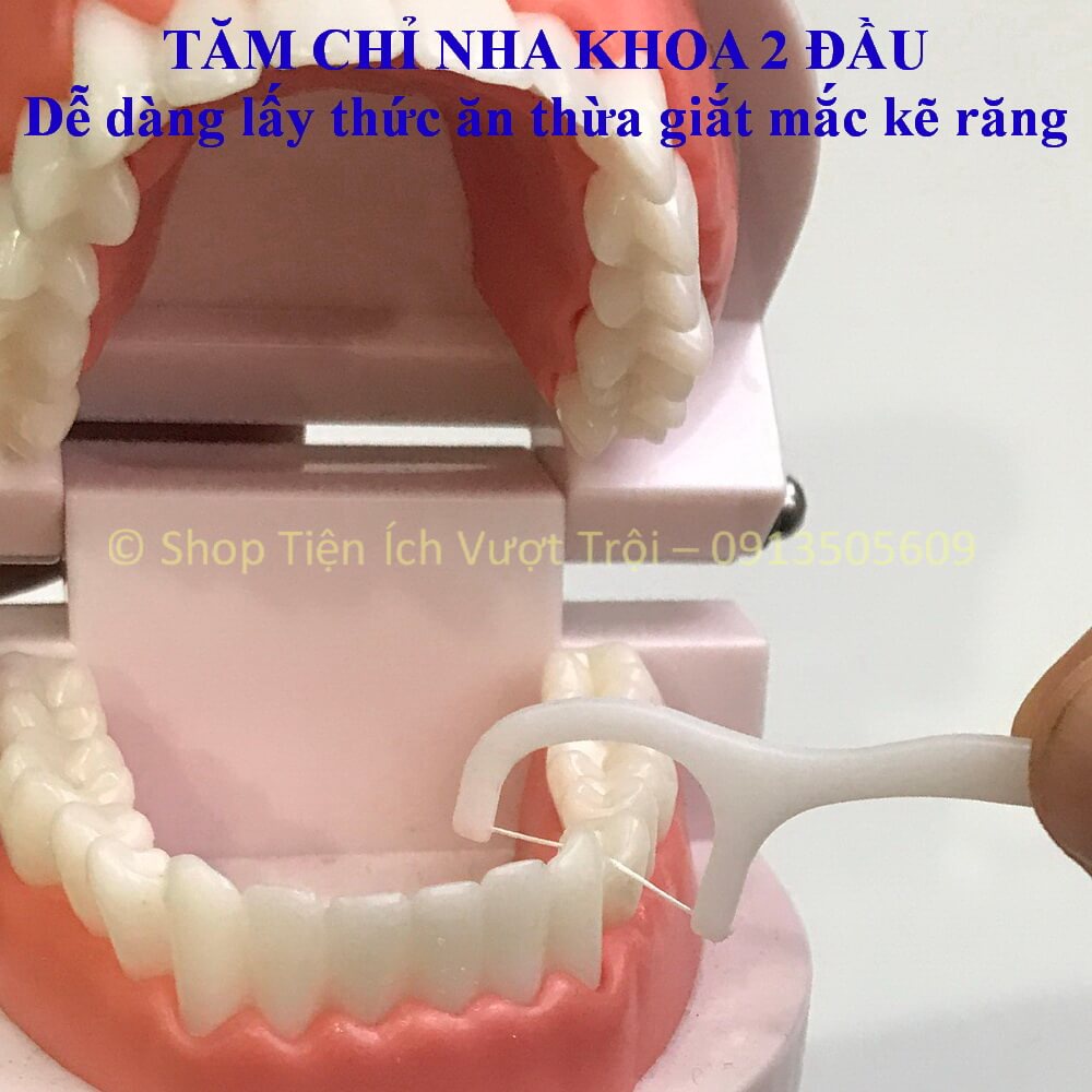 Tăm chỉ nha khoa 2 đầu, làm sạch kẽ răng, gói riêng từng cái, đảm bảo vệ sinh, lịch sự, dễ mang theo-Tiện Ích Vượt Trội