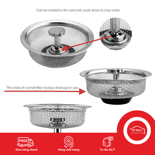 Lưới inox lọc rác, lưới lọc rác bồn rửa chống tắc nghẽn không gỉ