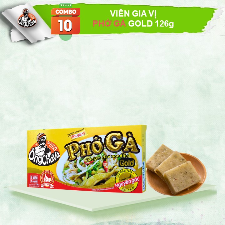 Combo 10 Hộp Viên Gia Vị Phở Gà Ông Chà Và 126g