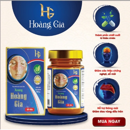 Viên uống xoang Hoàng Gia hỗ trợ giảm viêm mũi dị ứng viêm xoang đau nhức trán