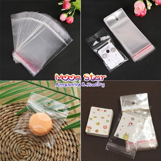 Túi opp trong suốt các cỡ có lỗ treo và keo dán mép đóng gói hàng tiện lợi - moon star acc