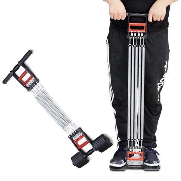 Dây Kéo Cáp 5 Lò Xo Titan Tập GYM Đa Năng Có Bàn Đạp - Tập Cơ Ngực , Cơ Tay Hiệu Quả Tại Nhà