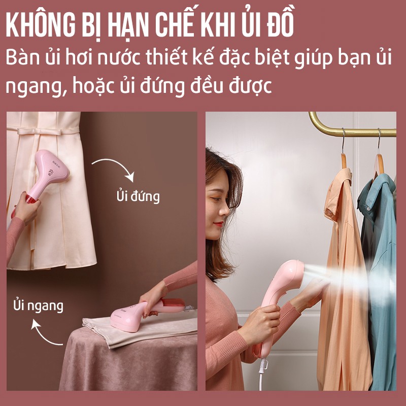 Bàn Ủi Hơi Nước Cầm Tay Bàn Là Hơi Nước Ủi Đứng Ủi Ngang Công Suất 1000W