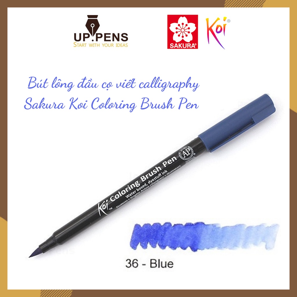 Bút lông đầu cọ viết calligraphy Sakura Koi Coloring Brush Pen – Màu xanh dương (Blue)