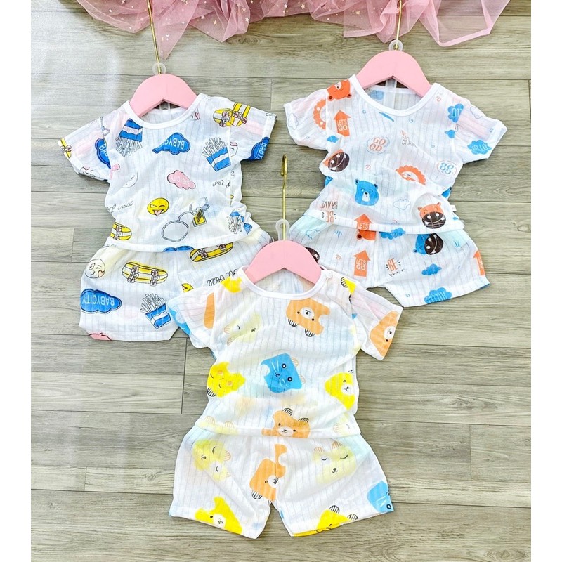 [GIÁ HUỶ DIỆT ] BỘ COTTON GIẤY CỘC TAY, BA LỖ VẢI LOẠI 1