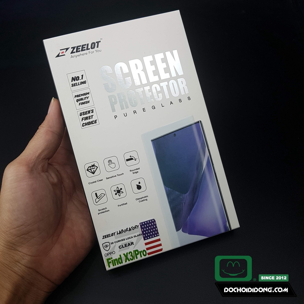 Miếng Dán Cường Lực Oppo Find X3 Pro - X5 Pro Zeelot Keo UV Cao Cấp