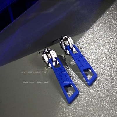 Khuyên Tai Có Khóa Kéo Phong Cách hip hop punk Hàn Quốc Mới Cho Nữ