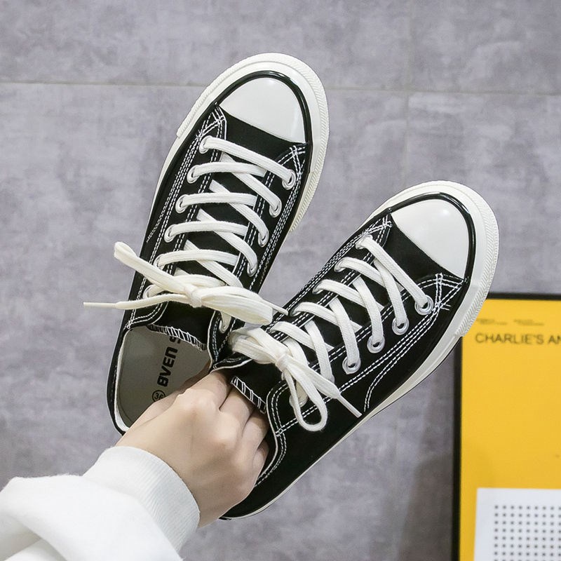 Giày Thể Thao Nam Nữ - Giày Converse CV 1970s Cổ Thấp Đen Thời Trang Học Sinh Đi Học Giá Rẻ