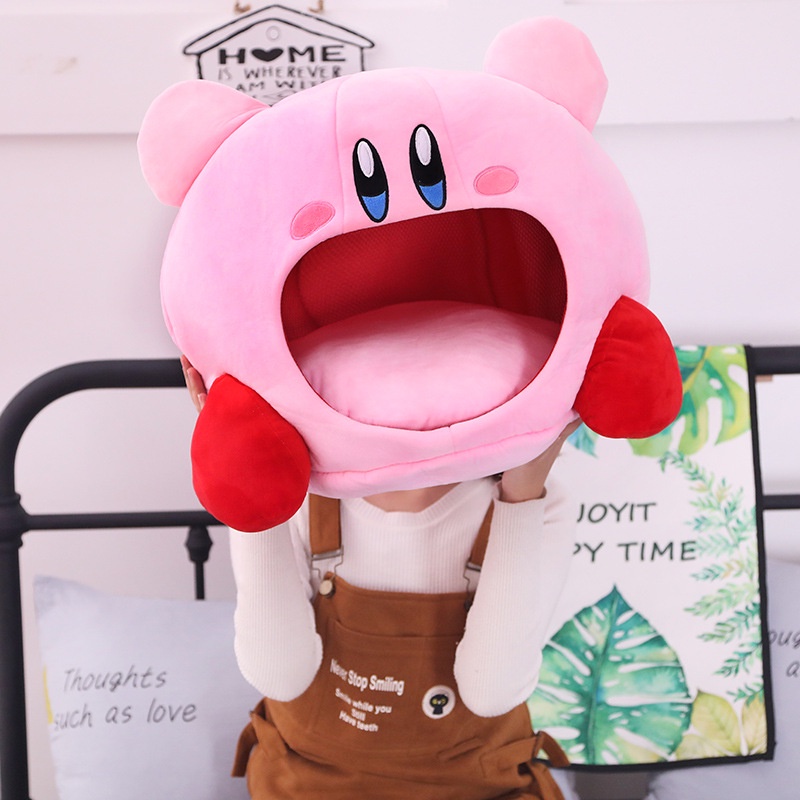 Gối ngủ tròng đầu chắn ánh sáng mềm mại hình nhân vật Kirby trang trí nhà cửa có thể làm tổ nhỏ cho cún cưng và mèo cưng