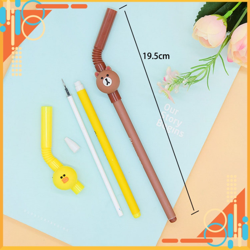 Bút Bi Hình Ống Hút Các Con Vật Ngộ Nghĩnh