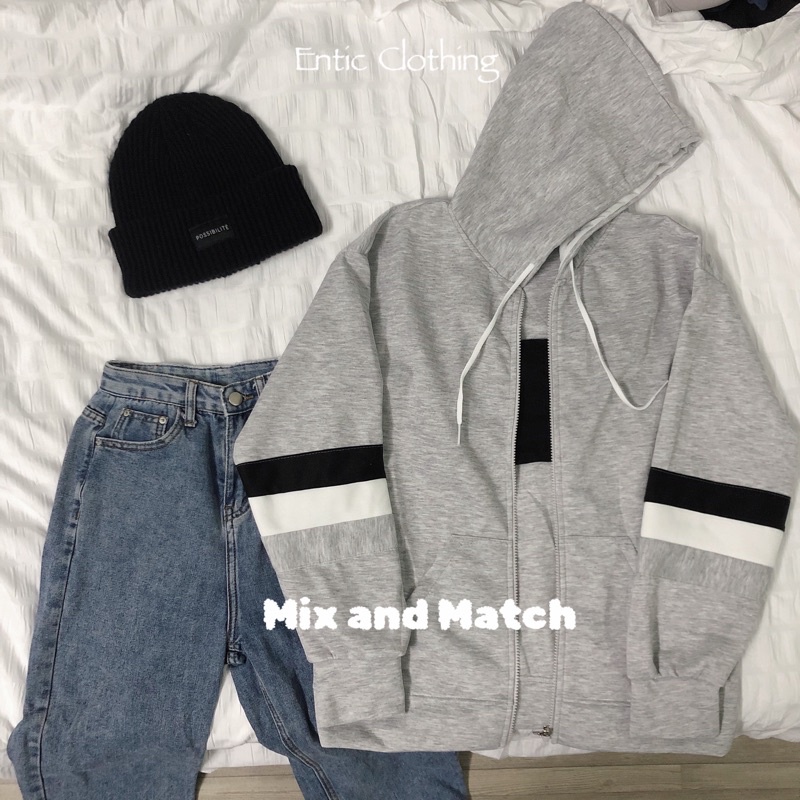 Áo Khoác Hoodie Khoá Kéo form rộng và phồng Phong Cách Hàn Quốc Hàng Đẹp