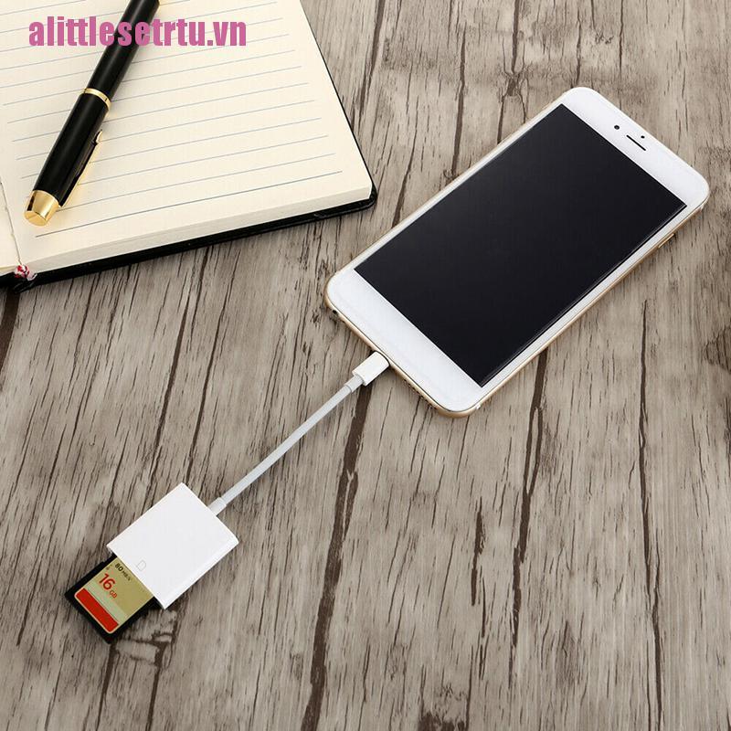 Đầu đọc thẻ nhớ SD OTG nhỏ gọn tiện dụng cho iPhone X Xs Max 8 9 10 Ipad Pro | BigBuy360 - bigbuy360.vn