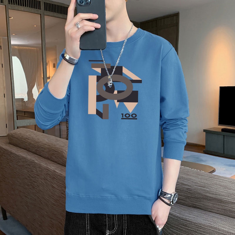 Áo Nỉ Nam Dài Tay Cổ Tròn Thời Trang Hàn