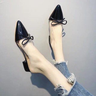Dép sục nơ phối mica