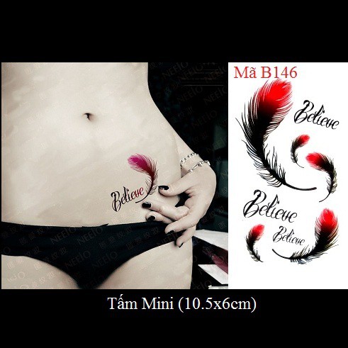 Hình xăm dán lông vũ B146