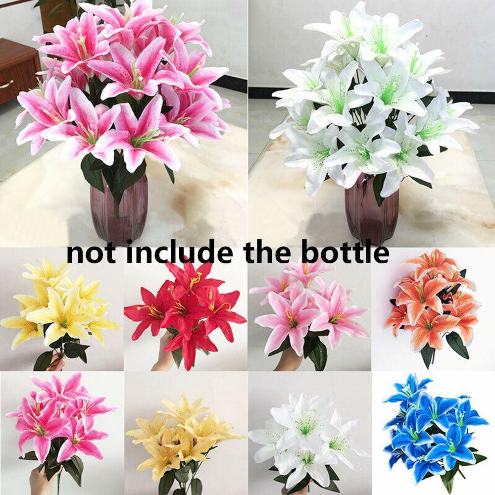 Bó Hoa Lily Giả 10 Bông Nhiều Màu Sắc Chất Lượng Cao
