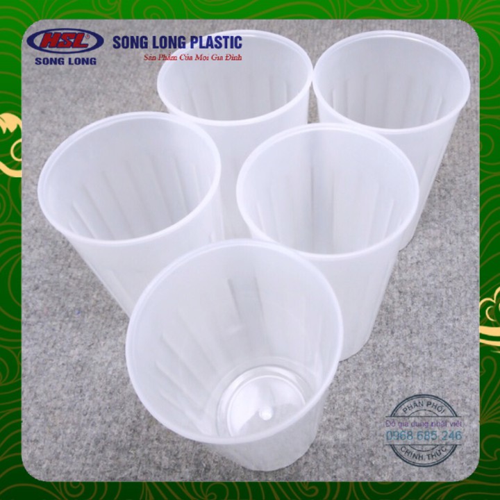 [ Combo 10 chiếc ] Cốc nhựa uống nước cốc sọc trắng nước mía Song Long