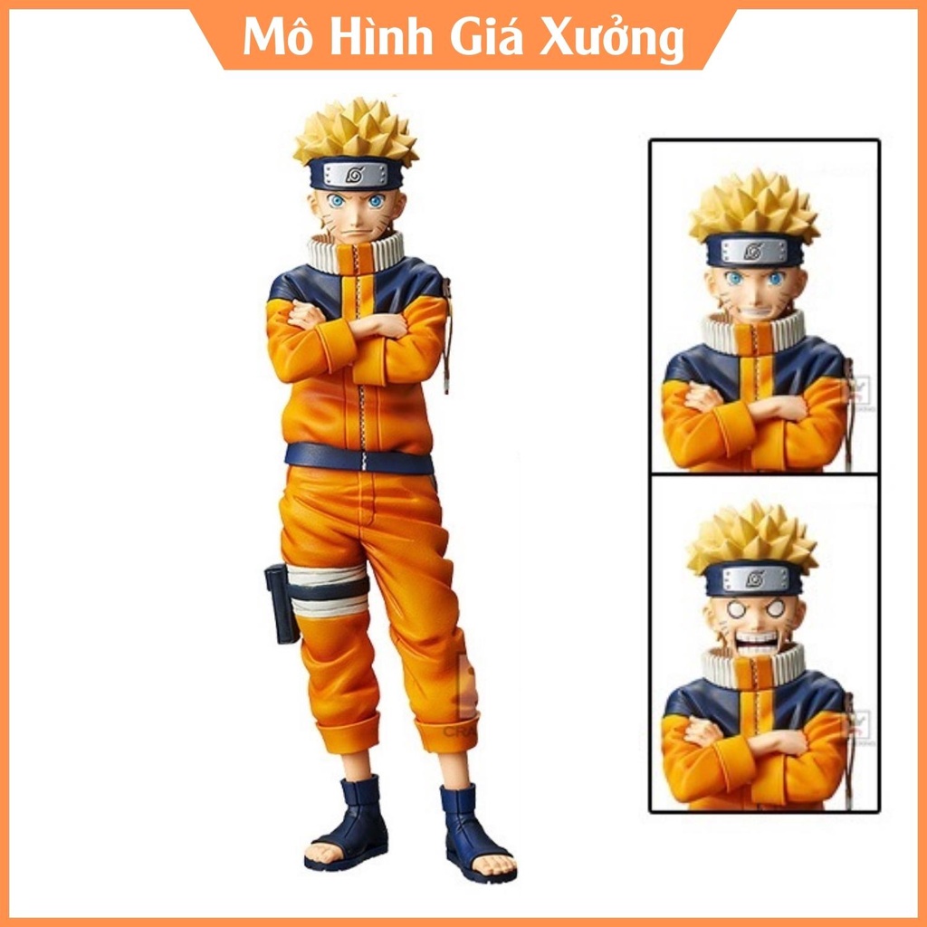 Mô Hình Uzumaki Naruto Grandista ( 3 Đầu ) - Cao 25cm -  Hokage Làng LÁ  Jinchuriki Cửu Vĩ Shippuuden - Tượng Figure