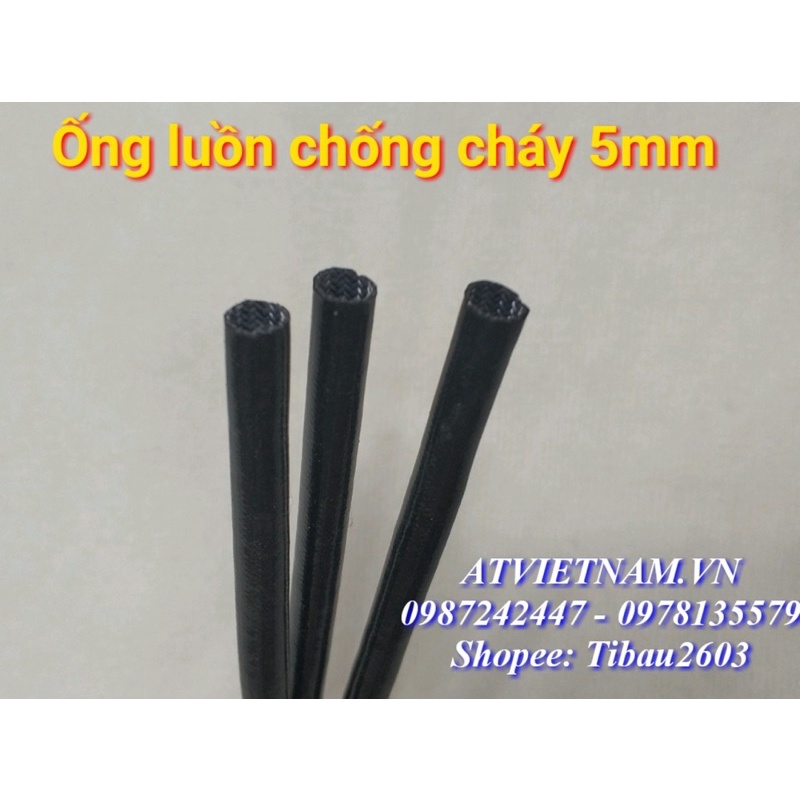 Ồng luồn dây điện chống trầy chống cháy sợi thủy tinh 5mm