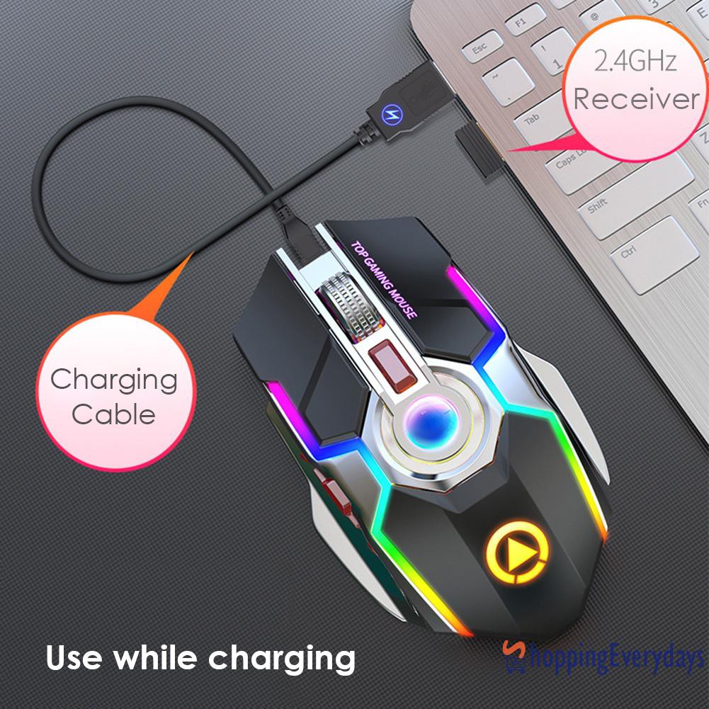 Chuột Gaming She A5 Không Dây Quang Học 1600dpi Rgb 2.4g