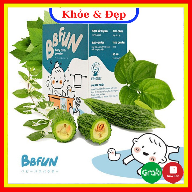 Bột tắm thảo dược tự nhiên cho trẻ em BBFun Làm sạch da cho Bé