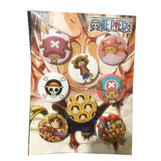 Bảng huy hiệu One Piece Đảo hải tặc 8 chiếc anime chibi dễ thương pin cài áo