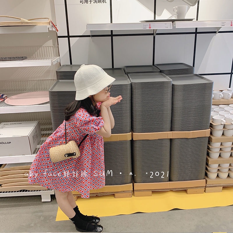 Đầm Công Chúa Dáng Rộng Tay Phồng In Hoa Kiểu Retro Hàn Quốc Thời Trang Mùa Hè Cho Bé Gái Dễ Phối Đồ