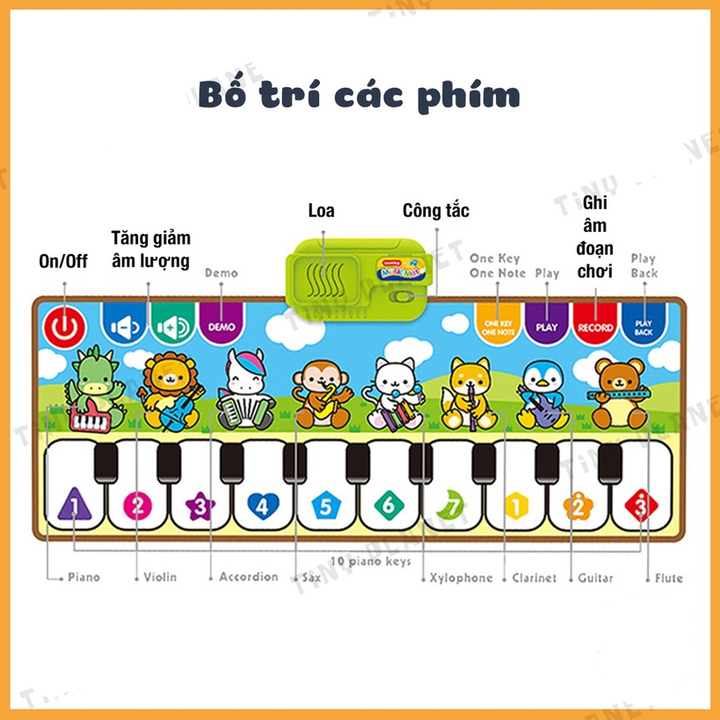Thảm đồ chơi hình đàn piano, ocgan phát phát nhạc cho bé thỏa sức nô đùa