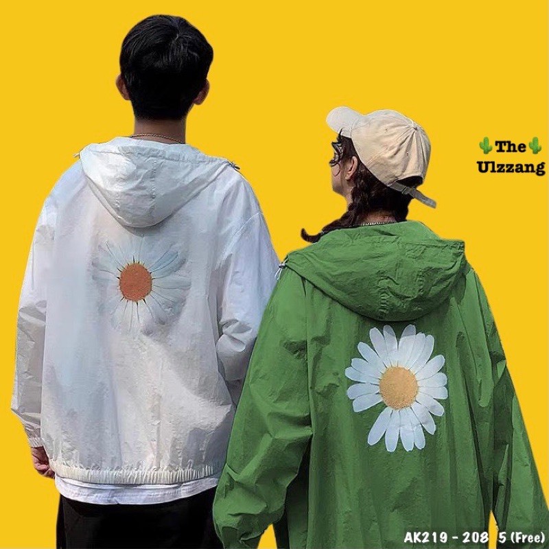 🌵 𝐓𝐡𝐞 𝐔𝐥𝐳𝐳𝐚𝐧𝐠 🌵 219 Áo Khoác Dù Hoa Cúc (Hình Thật) Dù 2 Lớp Unisex - Couple - Hottrend - Giá Sỉ - Siêu Rẻ