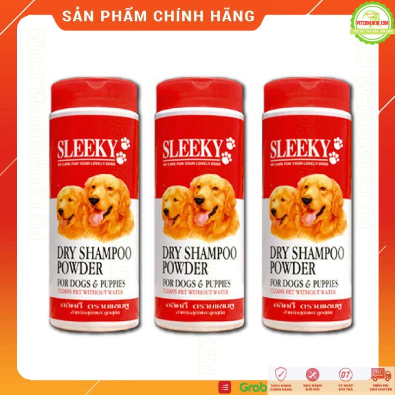 Phấn tắm khô Thái Lan Sleeky 💥 FREESHIP 💥 SLEEKY DRY SHAMPOO POWDER 150gr cho chó mèo