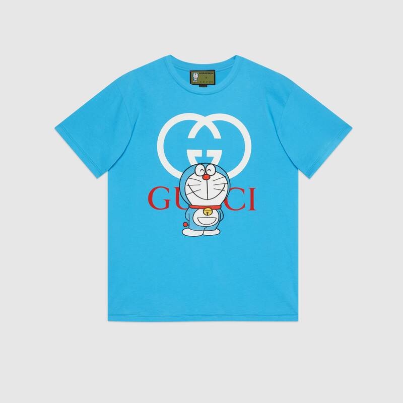 Áo thun tay ngắn dáng rộng in hình Doraemon Doraemon thời trang unisex Guc 21