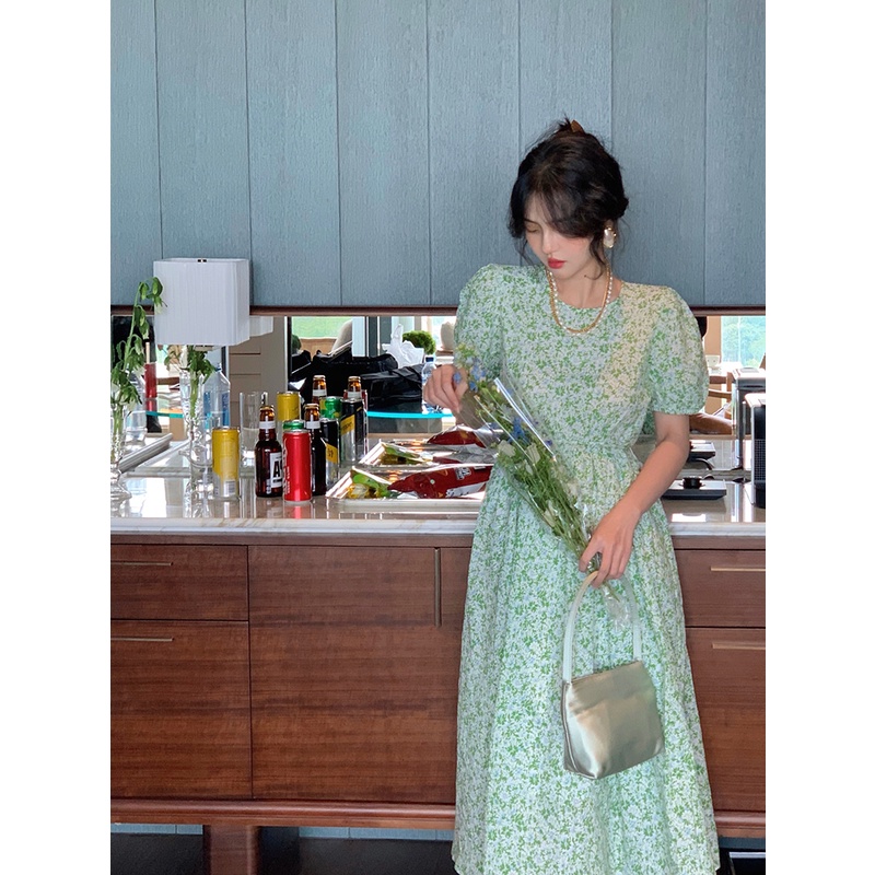 Đầm Hoa Nhí, Váy Hoa Nhí Spring Dress Tay Bồng Phong Cách Retro Ngọt Ngào Cho Nữ