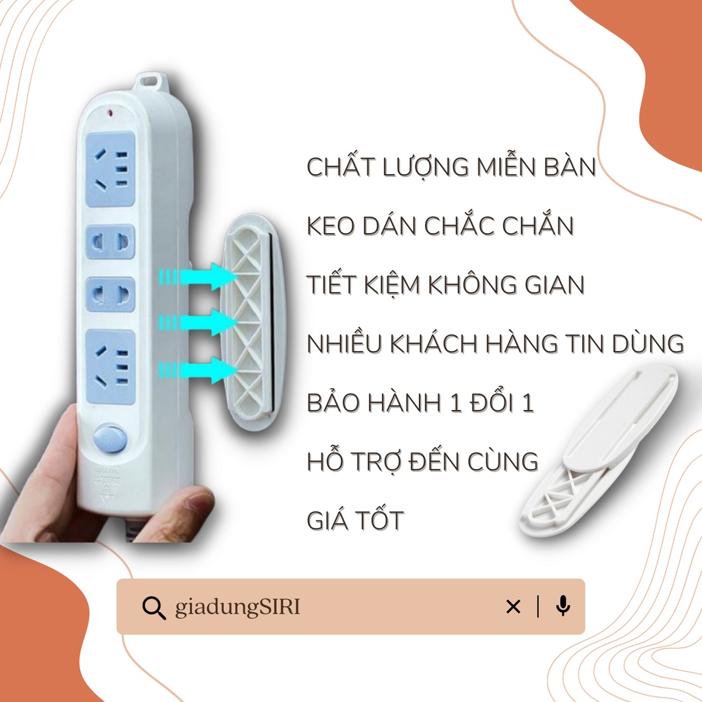 💖DEAL SỐC💖 Giá Đỡ Dán Tường Treo Ổ Điện, Modun Wifi, Móc Treo Các Vật Dụng Nhà Cửa Nhựa Cứng ABS Chắc Chắn Lên Đến 10kg