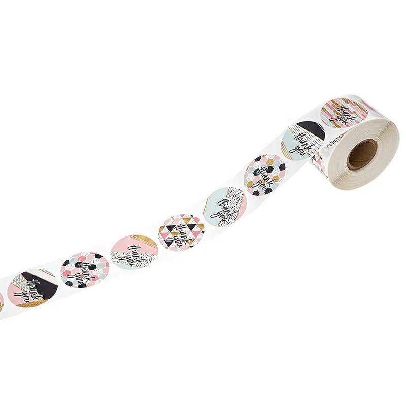 Bộ 500 Miếng Dán Hình Tròn In Chữ Thank You Dùng Trang Trí Sổ Tay