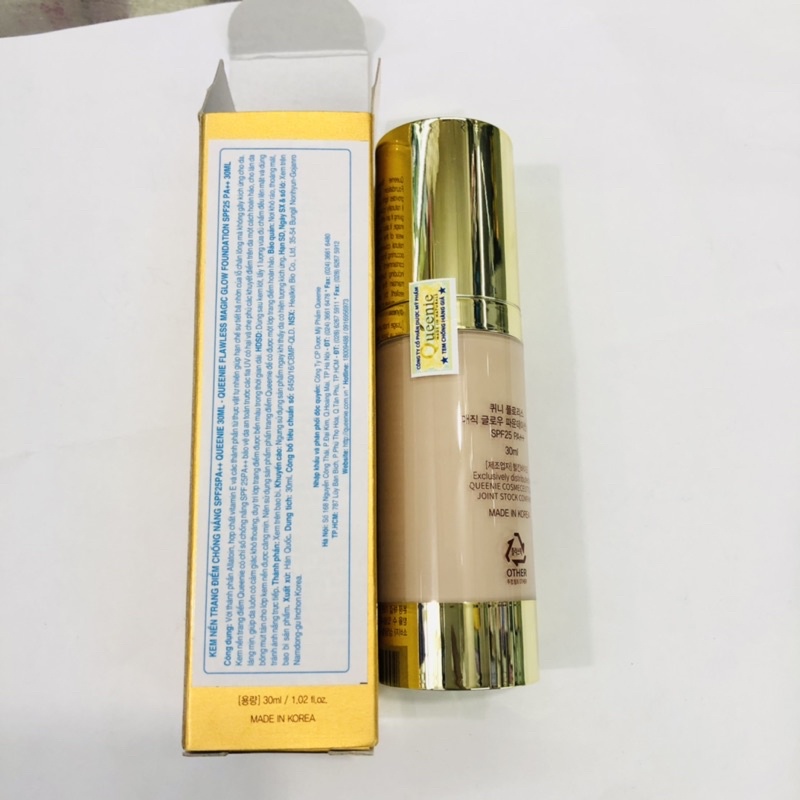 Kem nền Queenie, kem trang điểm, chống nắng, dưỡng da, nâng tone da Queenie Flawless Magic Glow Foundation Spf25 30ml 13