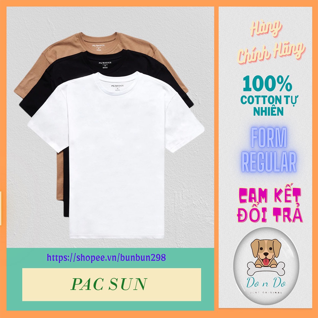 Áo Thun Nam Trơn Thương Hiệu Pacsun - Chất Liệu Cotton Eco