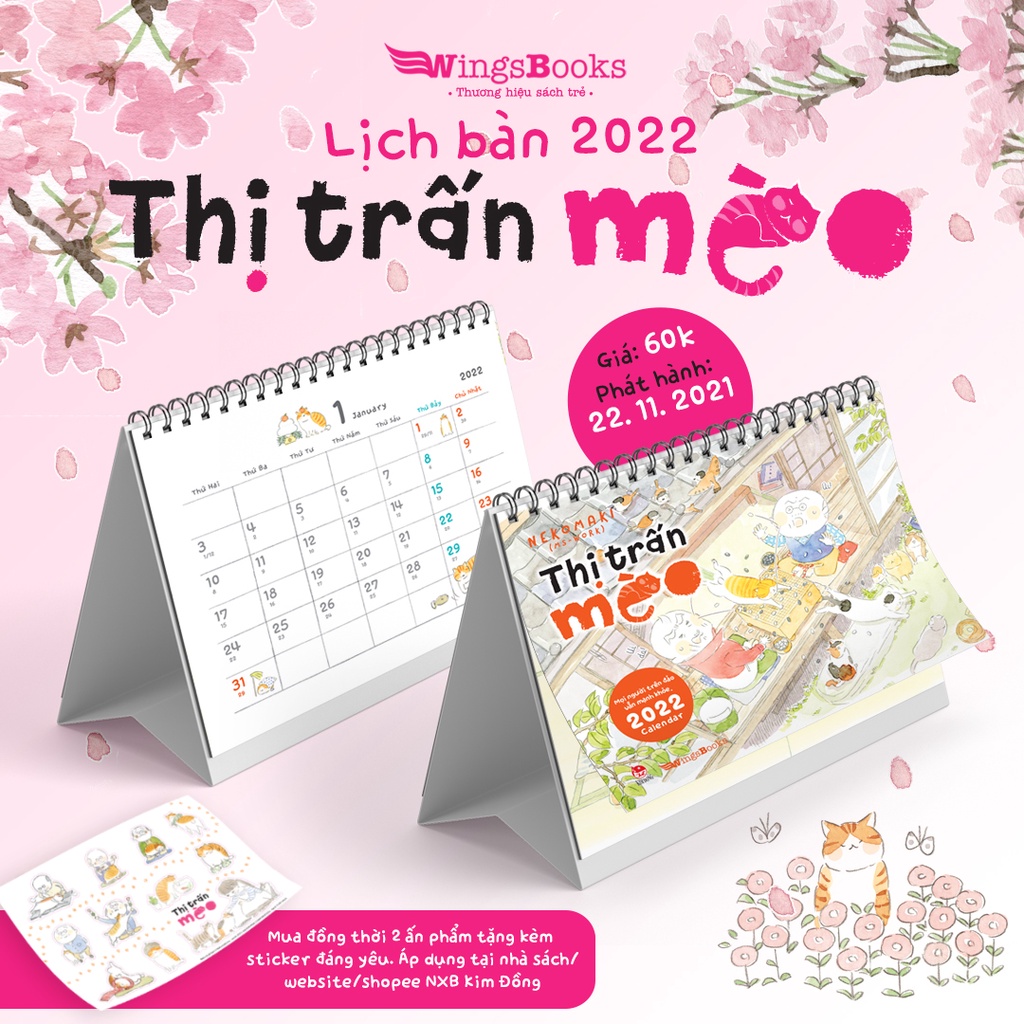 Combo Truyện + Lịch _ Thị Trấn Mèo ( Tập 7 + Lịch Bàn + Sticker )