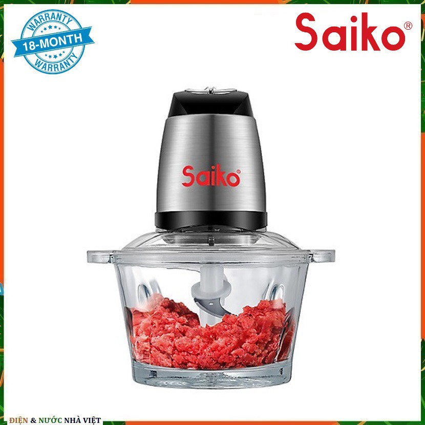 MÁY XAY THỊT ĐA NĂNG 2 TỐC ĐỘ SAIKO FCP-4001GL DUNG TÍCH 2 LÍT ( CÔNG SUẤT 400W - 2 LƯỠI DAO KÉP)