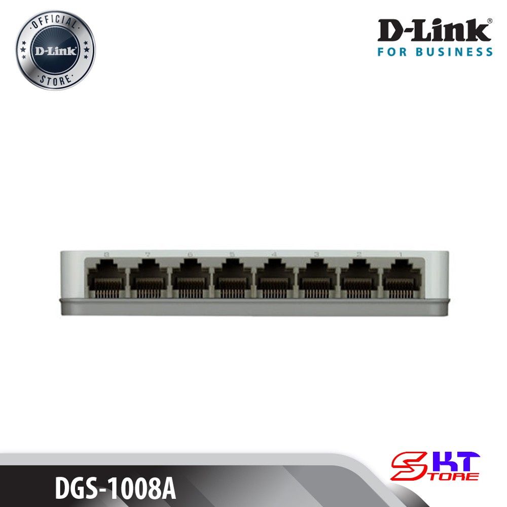 Bộ Chia Mạng Switch 8 Cổng D-Link DGS-1008A Tốc Độ 10/100/1000Mbps - Hàng Chính Hãng