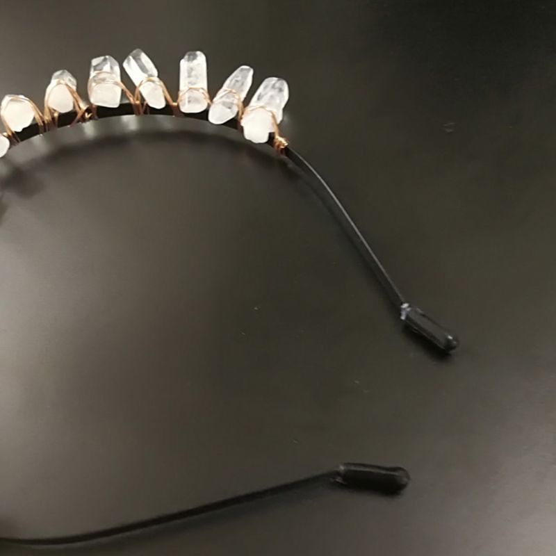 Vương Miện Cài Tóc Bằng Pha Lê Trong Suốt Cho Cô Dâu