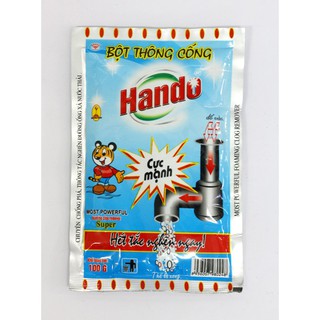 [Không dùng khi tắc bằng chất thải vô cơ] Bột thông cống 100g Việt Nam Xuất Khẩu Hando