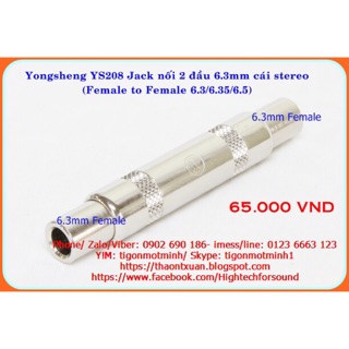 Jack Yongsheng 2 đầu cái 6.3/6.35/6.5 stereo