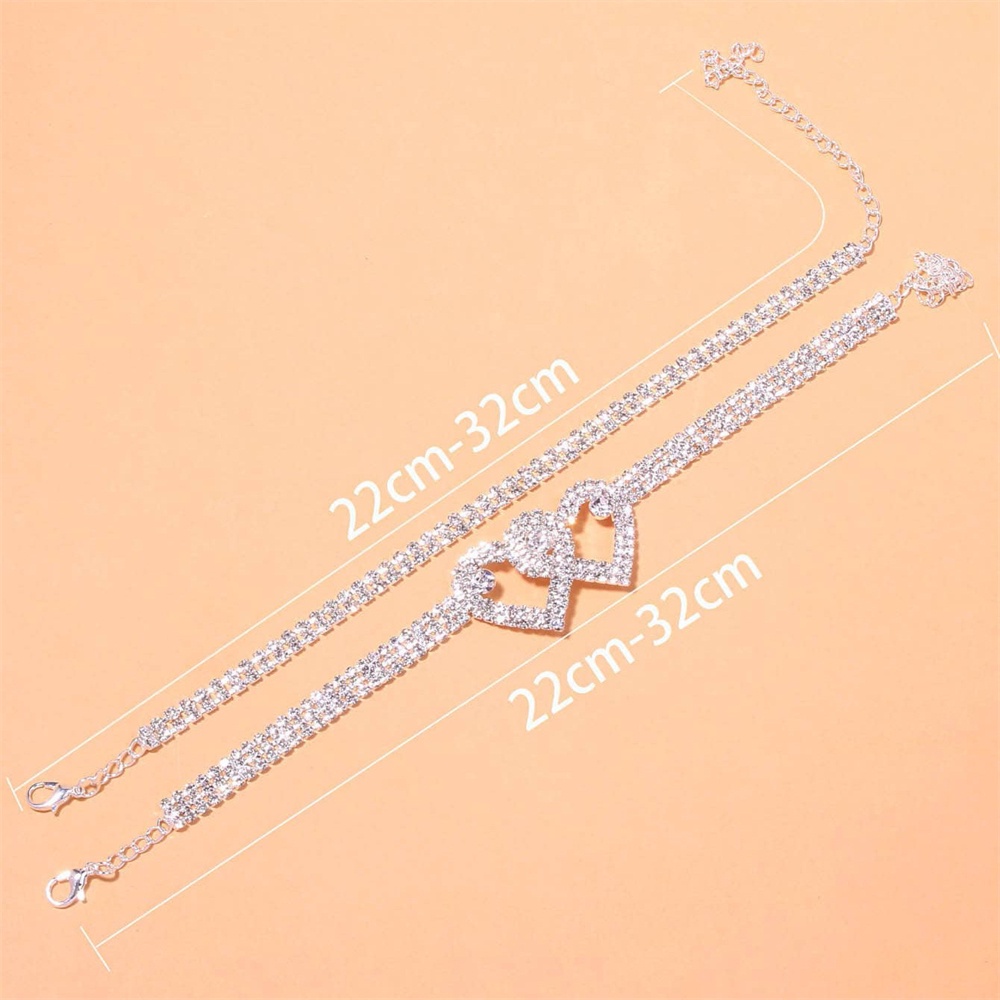 Lắc Chân Đính Đá Hình Chữ Thập / Ngôi Sao / Trái Tim Xinh Xắn Thời Trang Cho Cặp Đôi