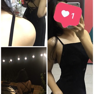 Váy đen đan dây lưng
