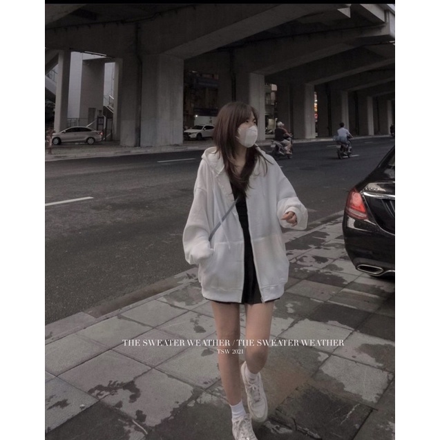 Ảnh thật) Áo khoác nỉ bông trơn KÉO KHOÁ có mũ basic | BigBuy360 - bigbuy360.vn