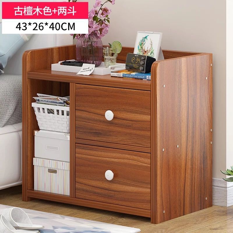 ✳▥Ưu đãi đặc biệt tủ đầu giường phòng ngủ đơn giản hiện đại để đồ tiết kiệm giả gỗ nguyên khối nhỏ